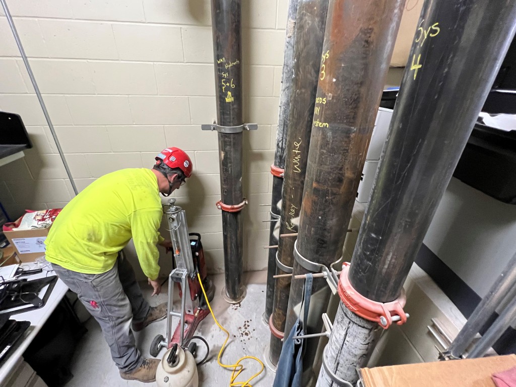 9-27-22: Fire protection piping is connected